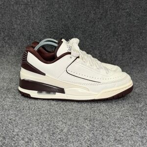 Jordan 2/3 Shoes Women's 8 Sail Earth Brown Low Lace Retro Athletic Sneakers